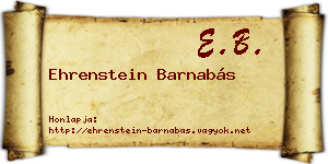 Ehrenstein Barnabás névjegykártya
